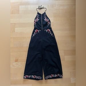 Zimmermann “Sakura” Linen Blend Floral Embroidered Jumpsuit